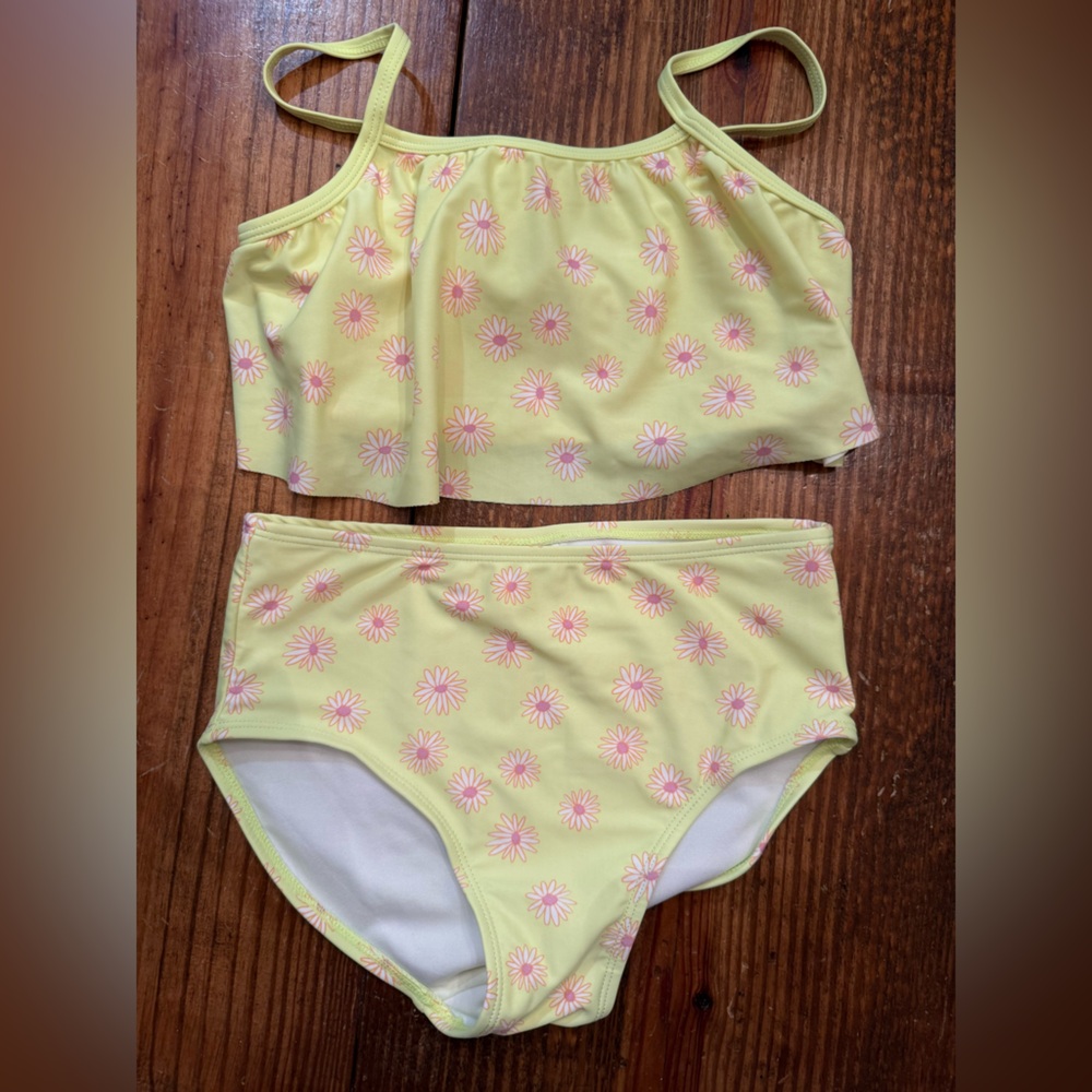 OshKosh B'gosh Yellow with Pink Floral Swimsuit